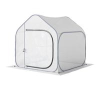 White Mini Pop Up Greenhouse W/ Reinforced Pe Cover Zipper Door