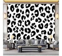 White Minimalist Animal Spots Leopard Print Non-Woven 3D Decorative Wallpaper, Paste the Wall Mural Large Photo Wall Coverings, Easy to Apply for Living Room Bedroom Feature Wall 400 x 280 cm
