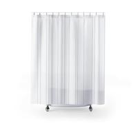 White Minimalist Shower Curtain Modern Bathroom Decor Hotel-Style Machine Washable Polyester 200x200cm/79x79in Includes 12 Hooks Elegant Design for Home & Spa