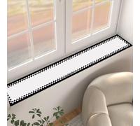 White Minimalist Window Sill Mat with Black Trim, PVC Leather Window Guard Pad Countertop Capping, Balcony Bathroom Waterproof Matt Covering(30x4in(76x10cm))