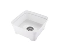 (White) Minky Washing Up Bowl with Sink Plug Strainer