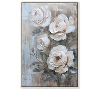 White Mirage I Canvas Print Floral Wall Decor by Art Remedy, Silver Frame, 16 x 24