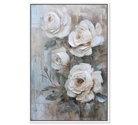 White Mirage I Canvas Print Floral Wall Decor by Art Remedy, White Frame, 20 x 30