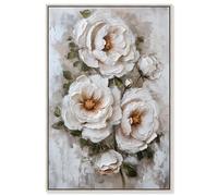 White Mirage II Canvas Print Floral Wall Decor by Art Remedy, Silver Frame, 16 x 24