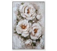 White Mirage II Canvas Print Floral Wall Decor by Art Remedy, White Frame, 16 x 24