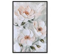 White Mirage III Canvas Print Floral Wall Decor by Art Remedy, Black Frame, 16 x 24