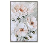 White Mirage III Canvas Print Floral Wall Decor by Art Remedy, Silver Frame, 16 x 24
