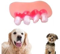 White Missing Tooth Fake Teeth for Dogs,Funny Silicone Teeth Braces,Creative Fake Teeth Dog Chew Toys, Easy to Apply Dog Toy Teeth,Interactive Toys,Dog Christmas Costume Suitable Accessories