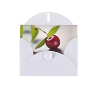 White MJHKXLJ Cute little Cherry Prints Pearlized Greeting Card - Envelope Included - Perfect for Christmas, Birthdays, Valentines, Weddings, and More