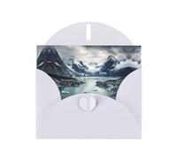 White MJHKXLJ Glacier Fjord, Alaska Prints Pearlized Greeting Card - Envelope Included - Perfect for Christmas, Birthdays, Valentines, Weddings, and More