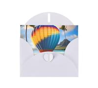 White MJHKXLJ Hawaii Hot Air Balloon Prints Pearlized Greeting Card - Envelope Included - Perfect for Christmas, Birthdays, Valentines, Weddings, and More
