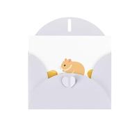 White MJHKXLJ Little hamster loves to eat potatoes Prints Pearlized Greeting Card - Envelope Included - Perfect for Christmas, Birthdays, Valentines, Weddings, and More