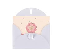 White MJHKXLJ Little pink cherry blossoms Prints Pearlized Greeting Card - Envelope Included - Perfect for Christmas, Birthdays, Valentines, Weddings, and More