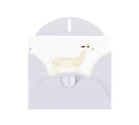 White MJHKXLJ Little sheep on the lace bridge Prints Pearlized Greeting Card - Envelope Included - Perfect for Christmas, Birthdays, Valentines, Weddings, and More