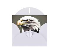 White MJHKXLJ Mighty Bald Eagle Prints Pearlized Greeting Card - Envelope Included - Perfect for Christmas, Birthdays, Valentines, Weddings, and More