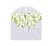 White MJHKXLJ Natural Plant Silhouette Fern Leaf Prints Pearlized Greeting Card - Envelope Included - Perfect for Christmas, Birthdays, Valentines, Weddings, and More