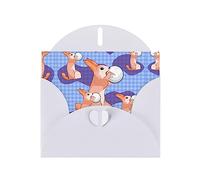 White MJHKXLJ rabbit holding the ball Prints Pearlized Greeting Card - Envelope Included - Perfect for Christmas, Birthdays, Valentines, Weddings, and More