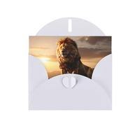 White MJHKXLJ The Lion King Prints Pearlized Greeting Card - Envelope Included - Perfect for Christmas, Birthdays, Valentines, Weddings, and More