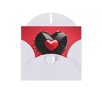White MJHKXLJ Valentine's Day Love Heart Prints Pearlized Greeting Card - Envelope Included - Perfect for Christmas, Birthdays, Valentines, Weddings, and More