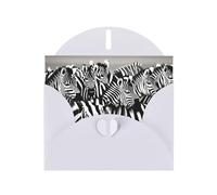White MJHKXLJ Zebras on South Africa Prints Pearlized Greeting Card - Envelope Included - Perfect for Christmas, Birthdays, Valentines, Weddings, and More
