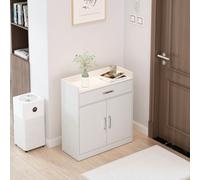 (White) Modern 2 Door Black Shoe Storage Cabinet