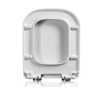 White Modern Soft Close Square Toilet Seat with Mute Fillet Lid - Square Design