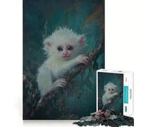 White Monkey Portrait 1000-piece Puzzle for Teenagers Mind Skill Fun Uniform Size Precise Pieces Relaxing Indoor Group Activity (50x75cm)