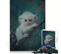 White Monkey Portrait 1000 Pieces Jigsaw Puzzles for Teenagers Think Training Mindful Escape Defined Edges Seasonal Gift (38x26cm)