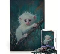 White Monkey Portrait 1000 Pieces Puzzles for Adults Cognitive Boost Mindful Escape Tight Lock (50x75cm)