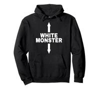 White Monster with Up and Down Arrows Pullover Hoodie