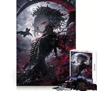 White Moon Gothic Girl 1000 Piece Jigsaw Puzzles Clear Thinking Soft Distraction Precise Edges Meaningful Gift (38x26cm)