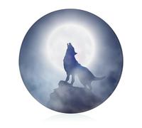 White Moon Wolf Tempered Glass Cutting Board Heat Resistant for Bread Meat Fruit 20 cm