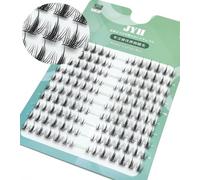 White Moonlight DIY Lashes 140pcs False Eyelash Extensions Mixed Tray Thick/Natural Individual Cluster Fairy Professional Makeup Eyelashes Novice (BYG-GREEN, Natural)