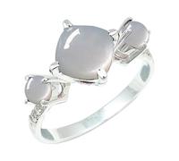 White Moonstone Silver Plated Ring Men & Women Jewelry C1160BP_11_(N)