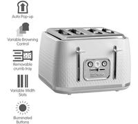 (White) Morphy Richards Verve 243011 4 Slice Toaster - Cream
