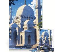White Mosque Illustration Jigsaw Puzzle 1000 Piece Think Training Casual Enjoyment Defined Edges Bday Surprise (38x26cm)