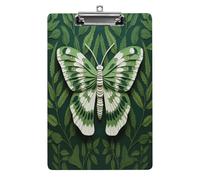 White Moth Print Acrylic Clipboard 8.5 X 12.5 Inches | Lightweight A4 Clipboards with Pen Holder for Office, Students, Nurses, Teacher, Students,Women, Men, Girls, Boys
