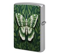 White Moth Print Metal Lighter Cover Case, Vintage Cool Lighter Housing Funny Lighters Sleeve for Zippo Men Dad Husband Gift Collect