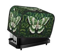 White Moth Toaster Cover 2 Slice, Waterproof Bread Machine Covers with Pockets Universal Size Kitchen Small Appliance Cover with Handle, Dust and Fingerprint Protection