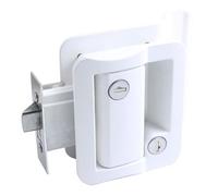 White Motorhome Entry Door Lock Handle Knob with Deadbolt Camper Travel Trailer Latch Key Kits Inside Outside Latches RV Parts