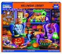 White Mountain 1000 Piece Halloween Jigsaw Puzzle Spooky Fall and Autumn Large Piece Puzzles Gift for Adults and Family 24"x30" - Halloween Library
