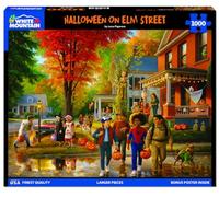 White Mountain 1000 Piece Halloween Jigsaw Puzzle Spooky Fall Large Piece Puzzles Gift for Adults and Family 24"x30" - Halloween On Elm Street