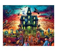 White Mountain 1000 Piece Halloween Puzzle Vintage Fall Jigsaw Puzzles for Family and Adults - Fright House
