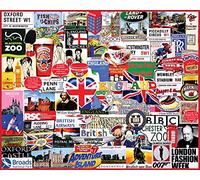 White Mountain 1000 Piece Jigsaw Puzzle British Landmarks Collage Puzzles with Large Pieces for Adults and Family 24"x30" - I Love England