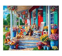 White Mountain 1000 Piece Jigsaw Puzzle Cozy Farm House, Summer Porch