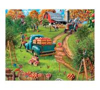 White Mountain 1000 Piece Jigsaw Puzzle Fall Farm Puzzles with Large Pieces Gift for Adults and Family 24x30 - Apple Orchard