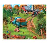 White Mountain 1000 Piece Jigsaw Puzzle Fall Farm Puzzles with Large Pieces Gift for Adults and Family 24x30 - Apple Orchard