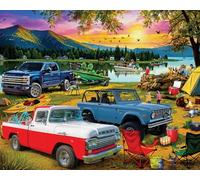 White Mountain Family Day at The Lake-Ford Puzzle 1000 Piece Collage Jigsaw Puzzle for Adult and Family