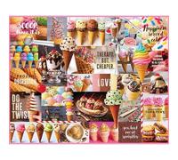 White Mountain 1000 Piece Jigsaw Puzzle Fun Desserts Collage Puzzles with Large Pieces, Gift for Adults and Family 24"x30" - I Love Ice Cream