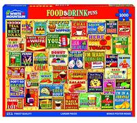 White Mountain Jigsaw Puzzle Large Pieces Food & Drink Funny Pun Collage 1000 Pieces 24×30"